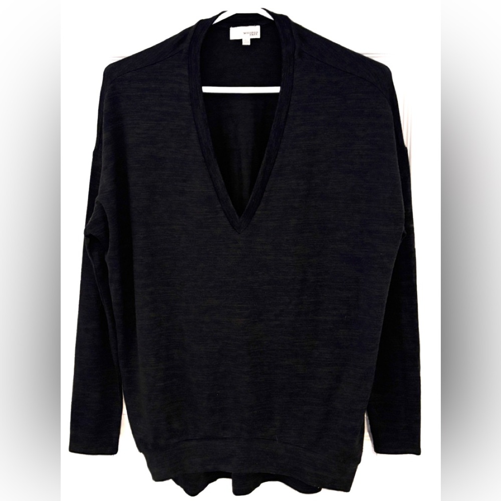 Aritzia Wilfred Dark Green V-Neck Sweater